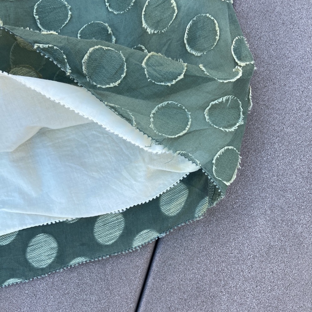 J. Crew green polka dot silk and linen skirt, size 4 - Picture 5 of 8